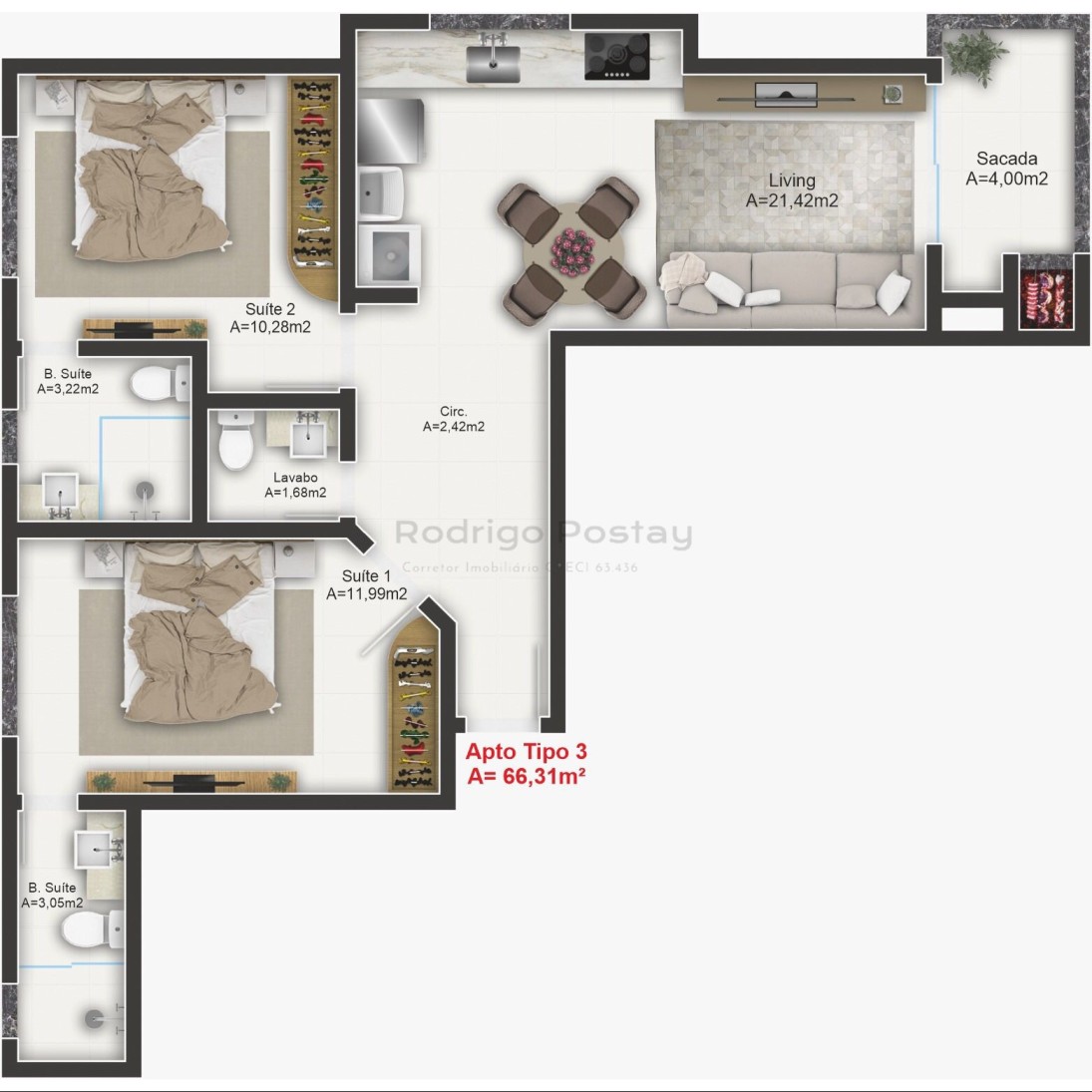 Apartamento no Acqua Residence com entrega para 2026 - Morretes Itapema 